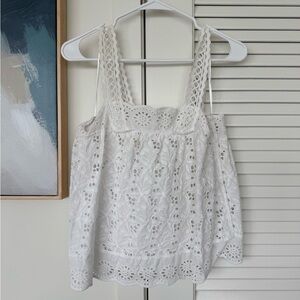 White Eyelet Lace Women's Top